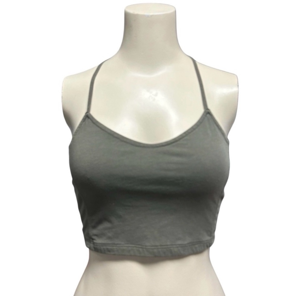 American Eagle Outfitters Olive Green Strappy‎ Crop Bralette Top Womens Small